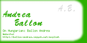 andrea ballon business card